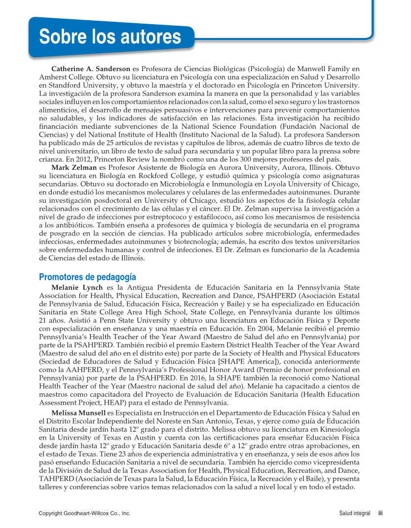 Salud integral, Segunda edición page iii