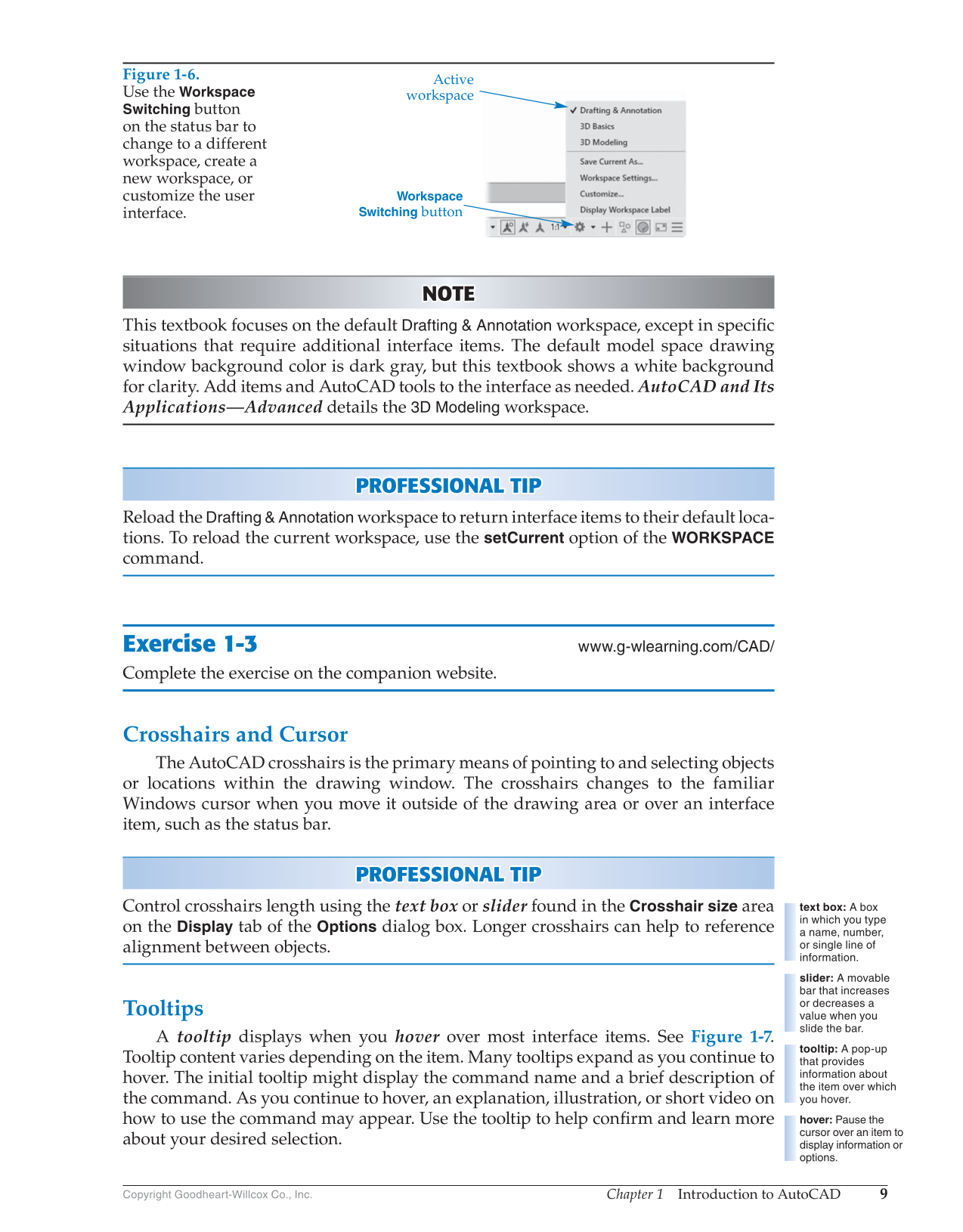 AutoCAD and Its Applications—Comprehensive 2019, 26th Edition page 9