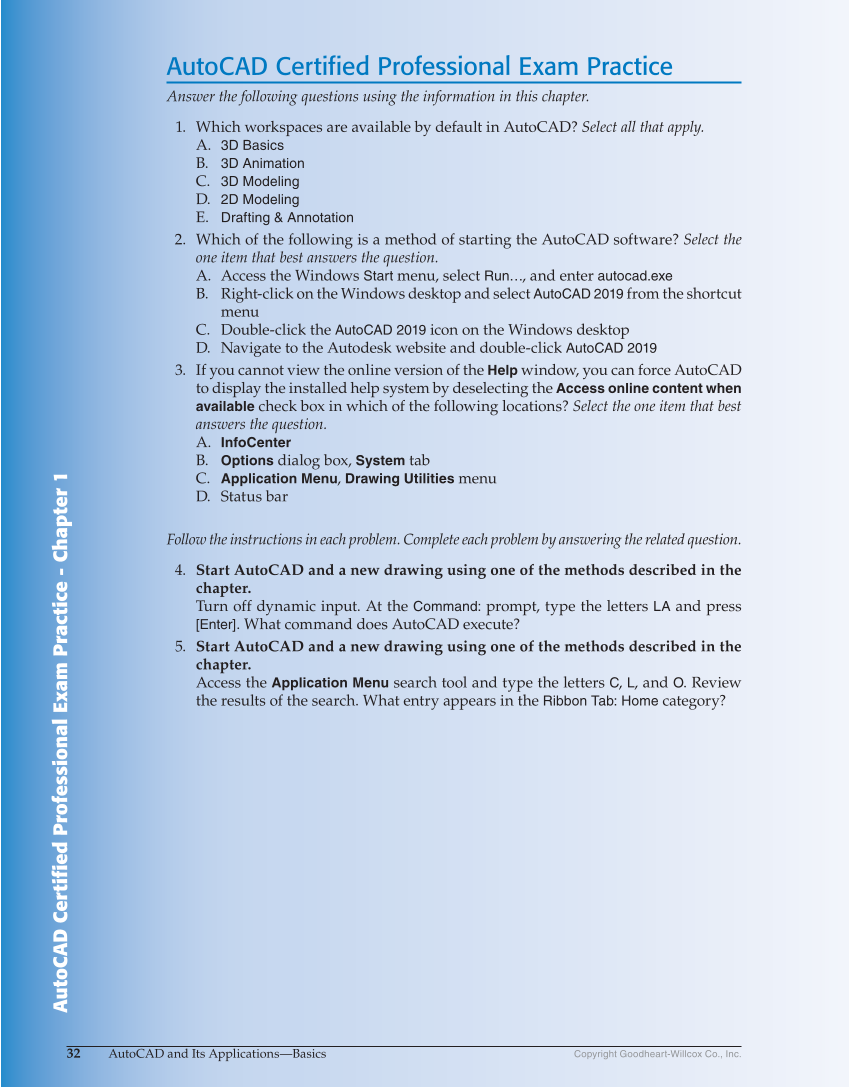 AutoCAD and Its Applications—Comprehensive 2019, 26th Edition page 32