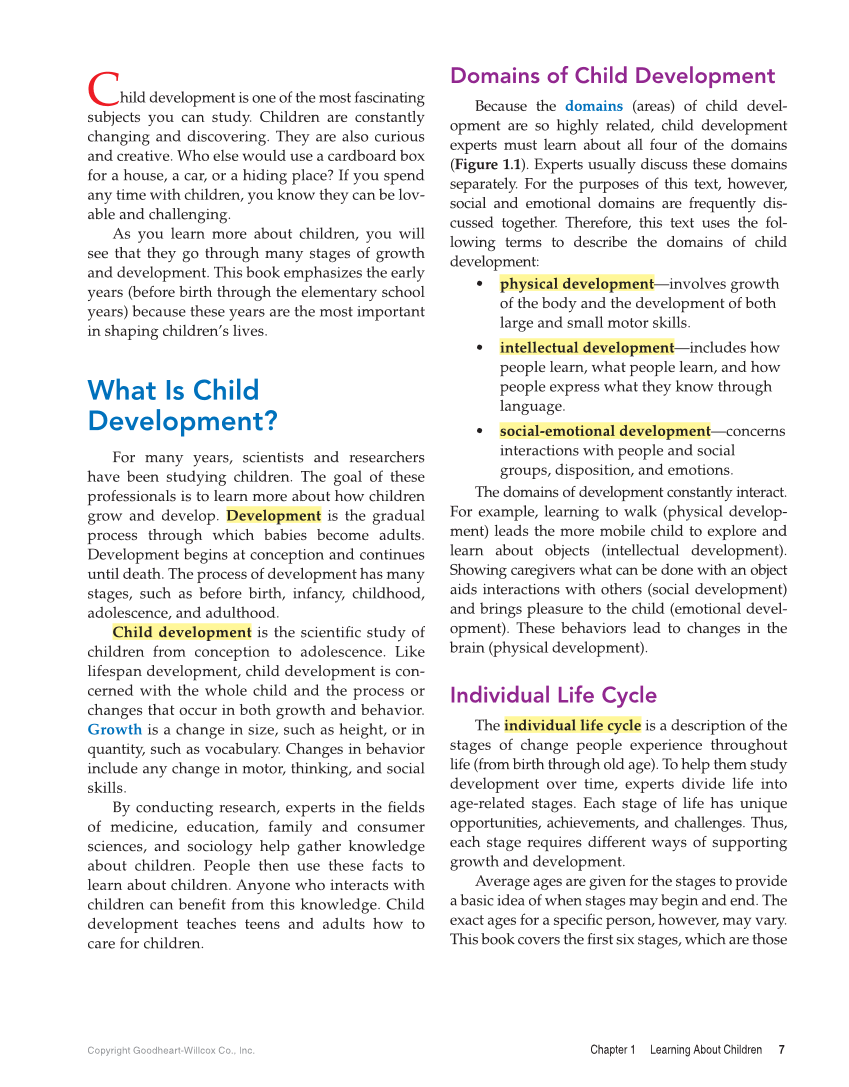 Child Development: Early Stages Through Age 12, 9th Edition page 7