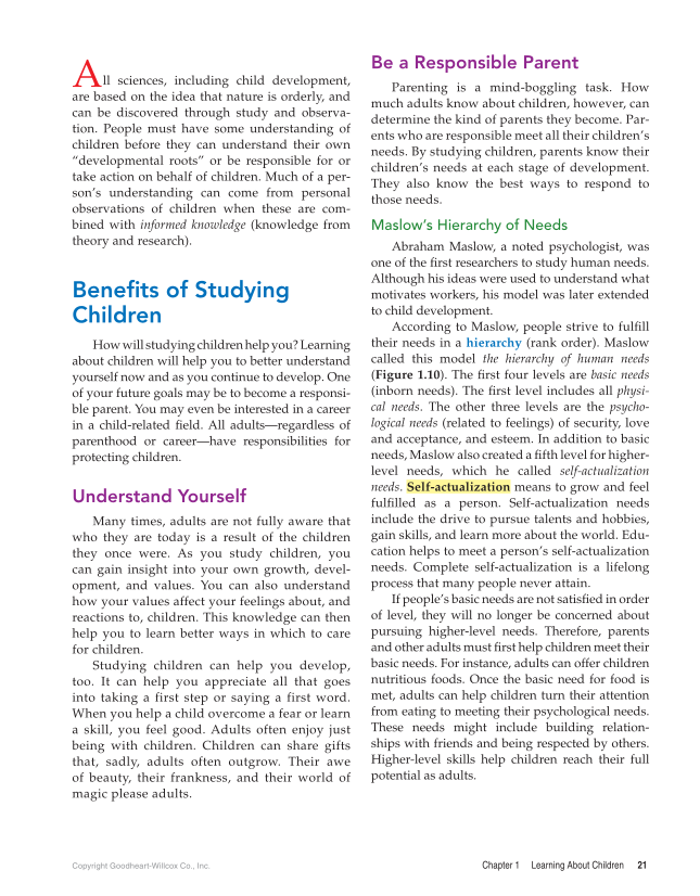 Child Development: Early Stages Through Age 12, 9th Edition page 21