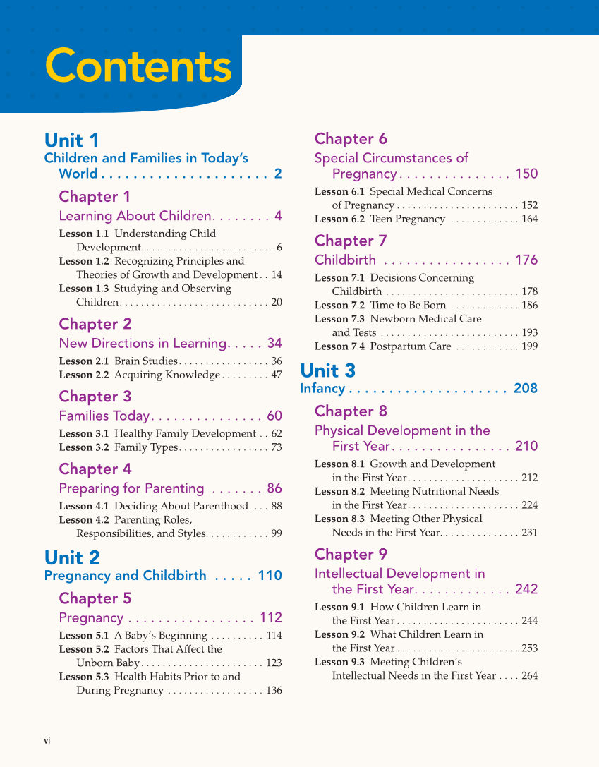 Child Development: Early Stages Through Age 12, 9th Edition page vi
