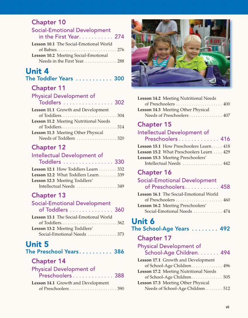 Child Development: Early Stages Through Age 12, 9th Edition page vii