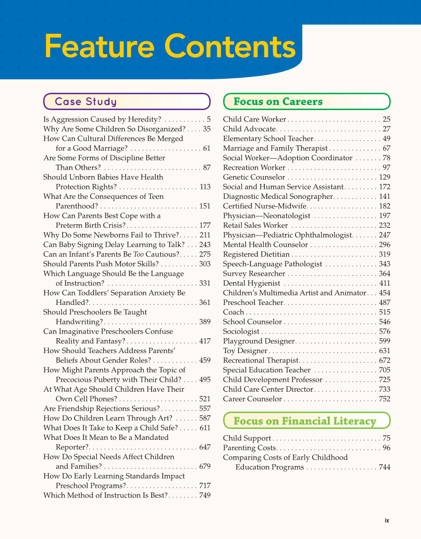 Child Development: Early Stages Through Age 12, 9th Edition page ix