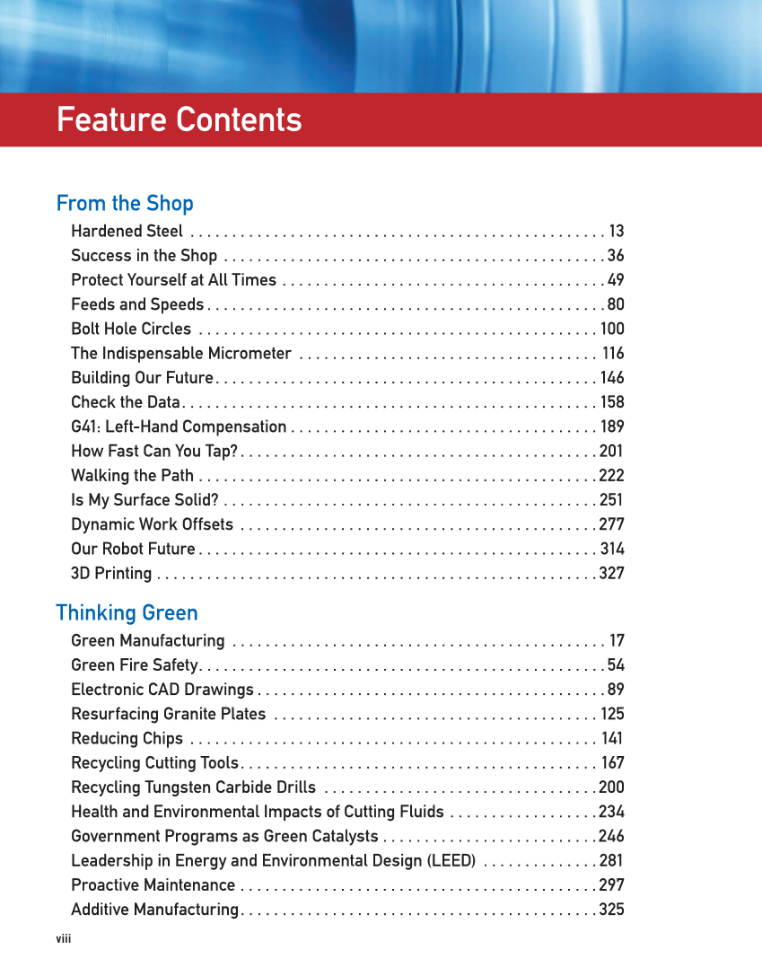 CNC Manufacturing Technology, 1st Edition page viii