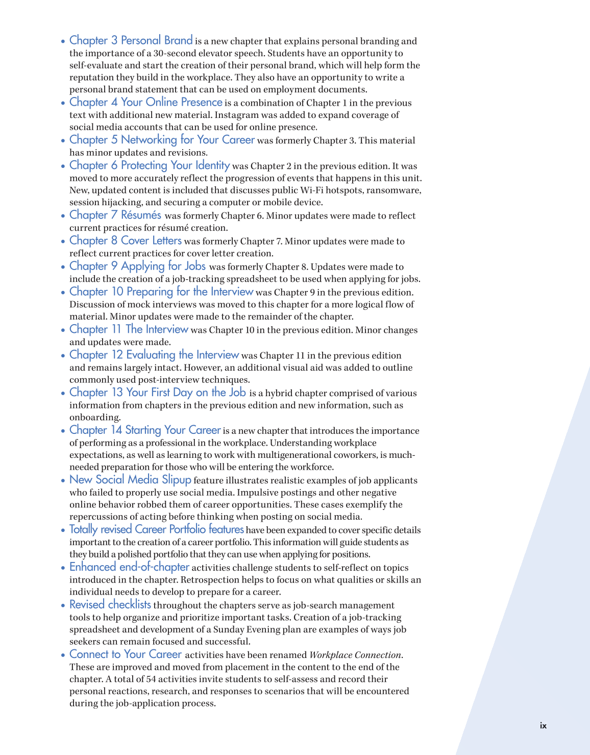 Connect to Your Career: Job-Search Skills for a Digital World, 2nd Edition page ix