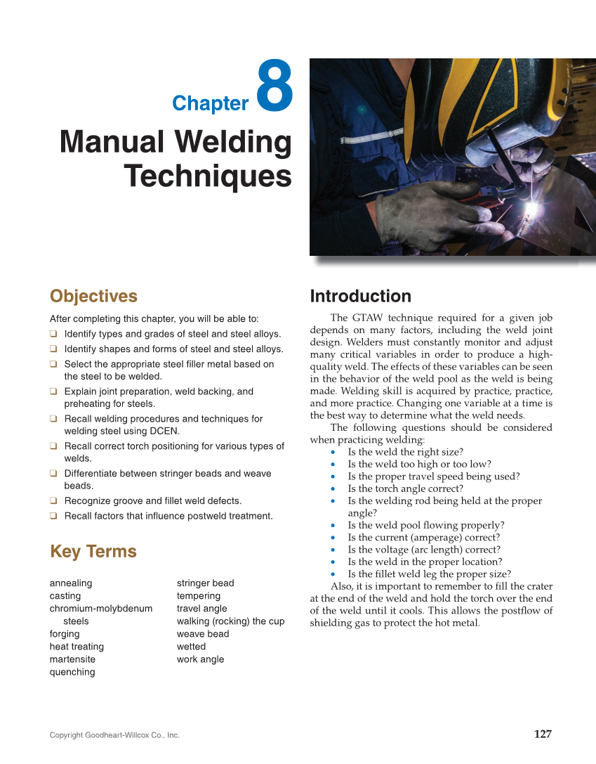 Gas Tungsten Arc Welding Handbook, 7th Edition page 127