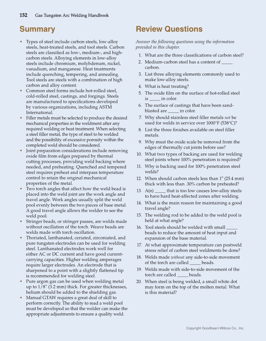 Gas Tungsten Arc Welding Handbook, 7th Edition page 152