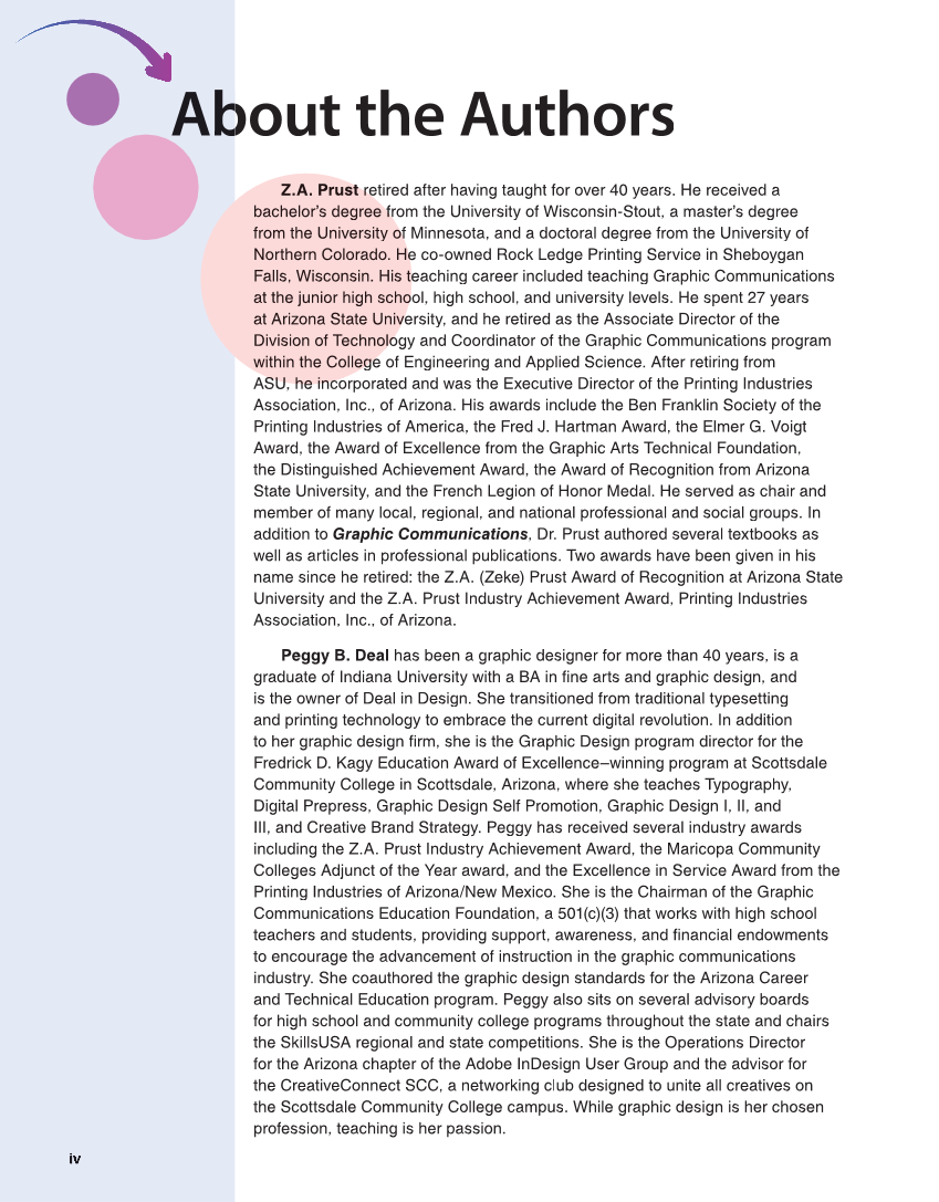 Graphic Communications: Digital Design and Print Essentials, 6th Edition page iv