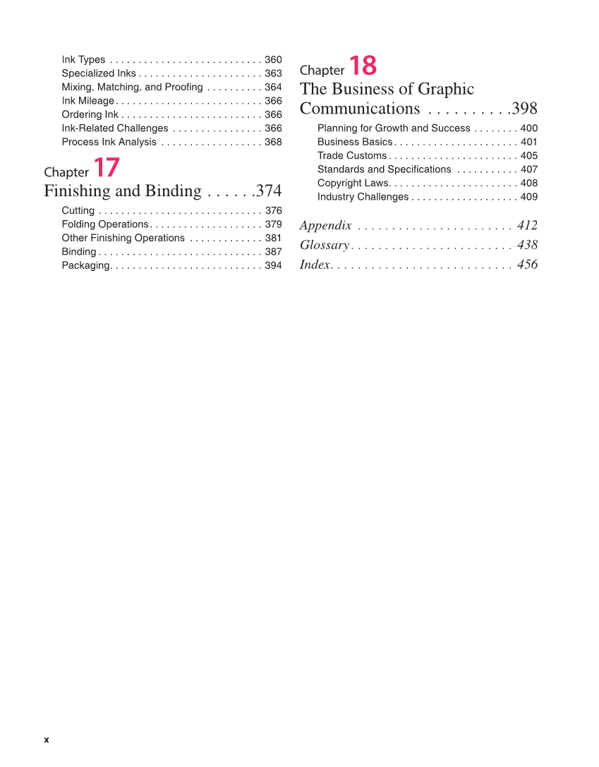 Graphic Communications: Digital Design and Print Essentials, 6th Edition page x
