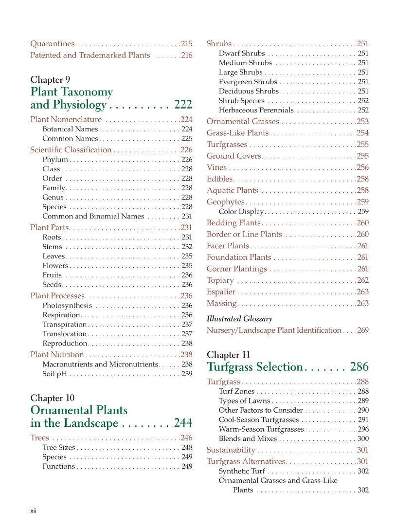 Landscape Design, Installation, and Management, 1st Edition page xii