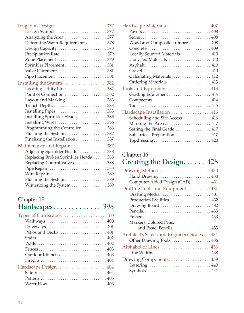 Landscape Design, Installation, and Management, 1st Edition page xiv