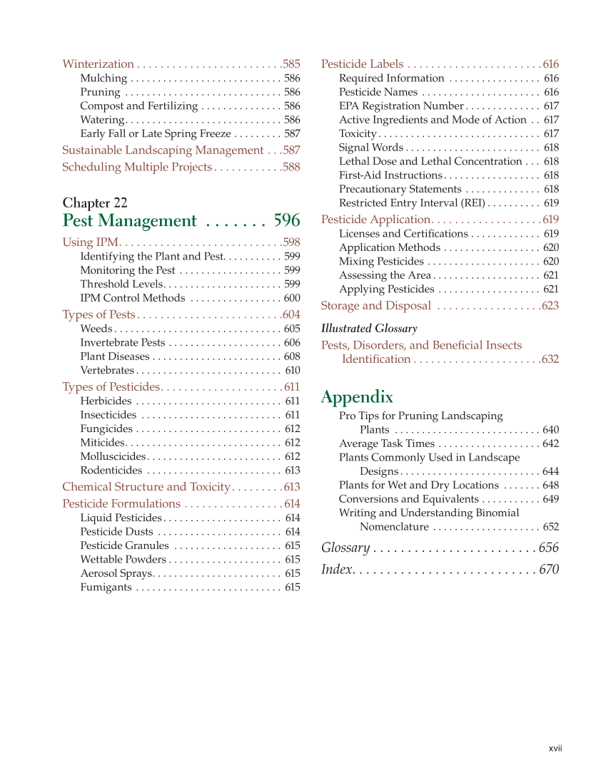 Landscape Design, Installation, and Management, 1st Edition page xvii