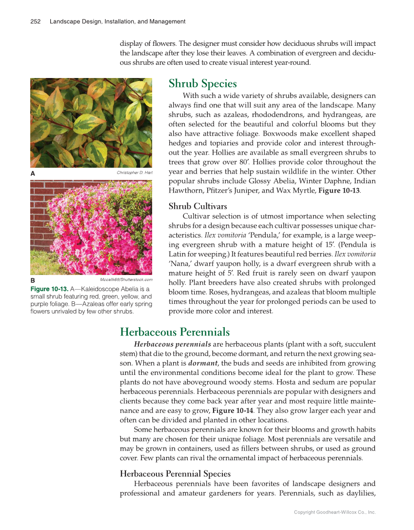 Landscape Design, Installation, and Management, 1st Edition page 252
