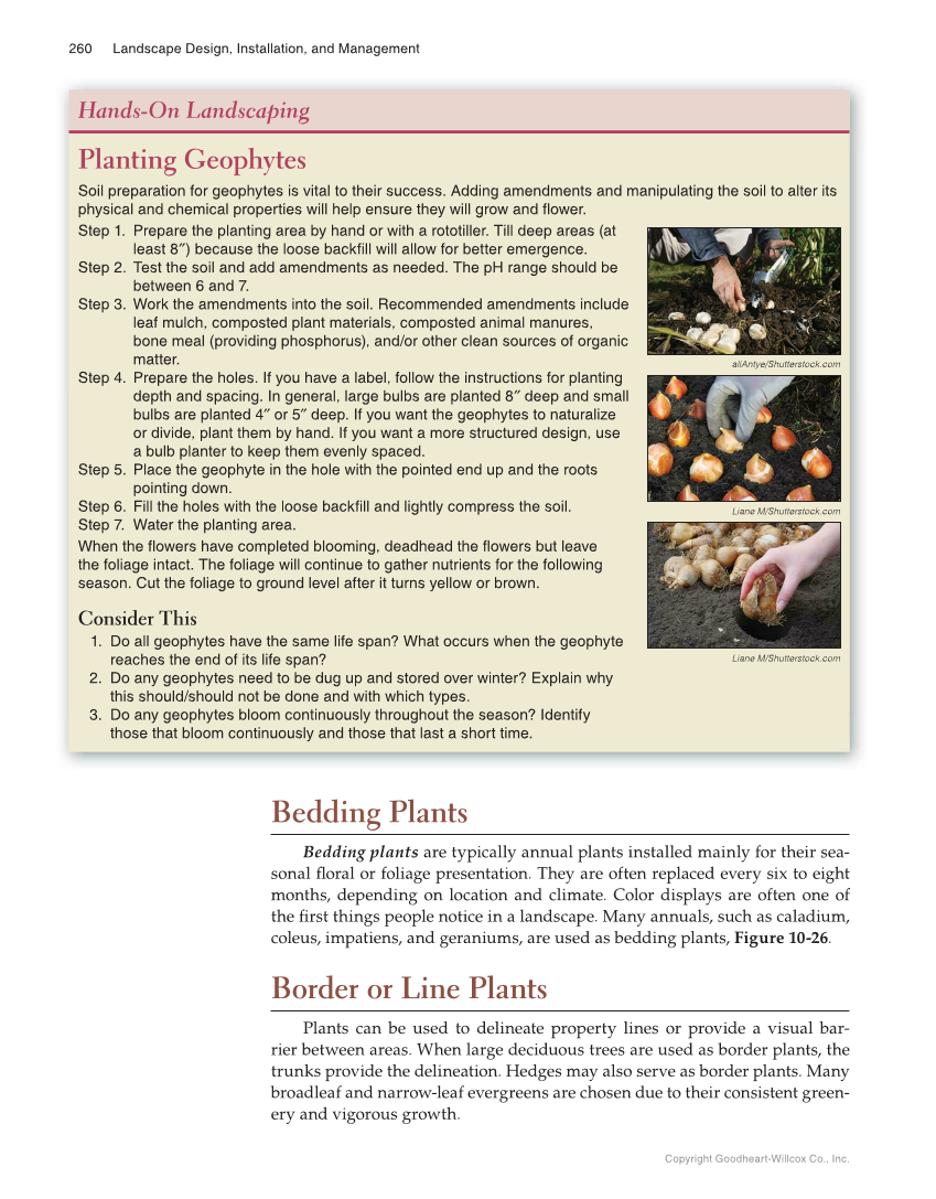 Landscape Design, Installation, and Management, 1st Edition page 260