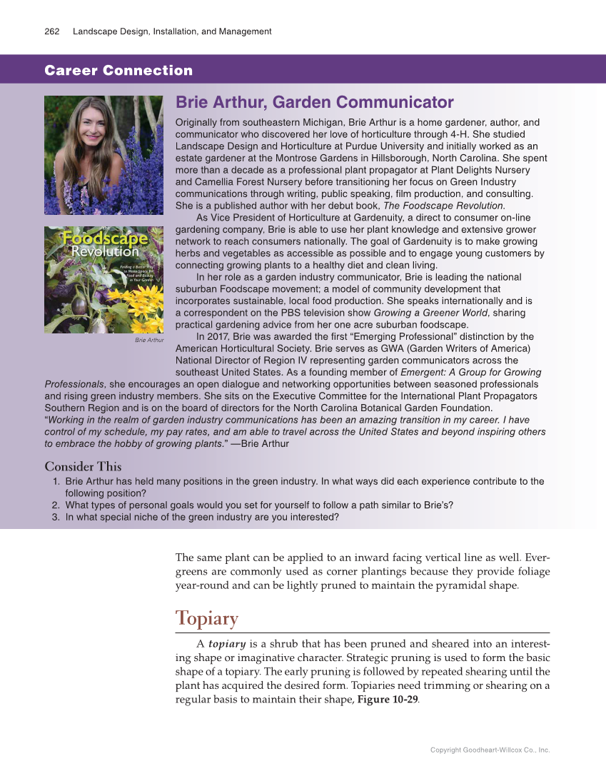 Landscape Design, Installation, and Management, 1st Edition page 262