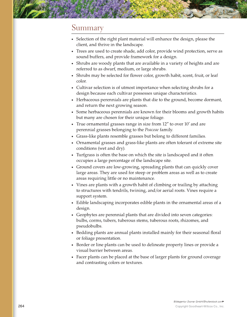 Landscape Design, Installation, and Management, 1st Edition page 264