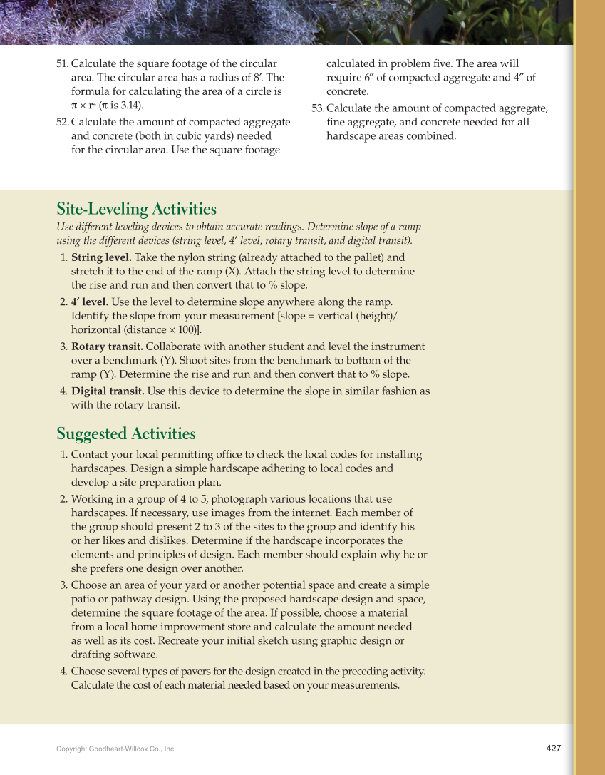 Landscape Design, Installation, and Management, 1st Edition page 427