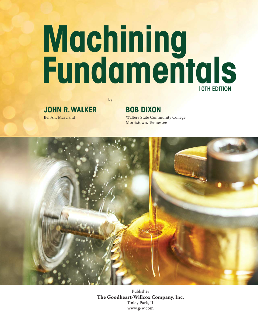 Machining Fundamentals, 10th Edition page i
