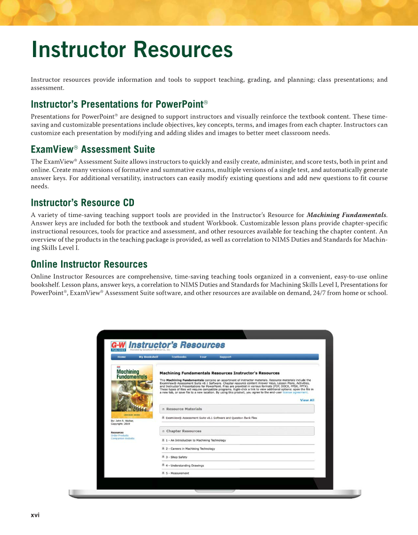 Machining Fundamentals, 10th Edition page xvi