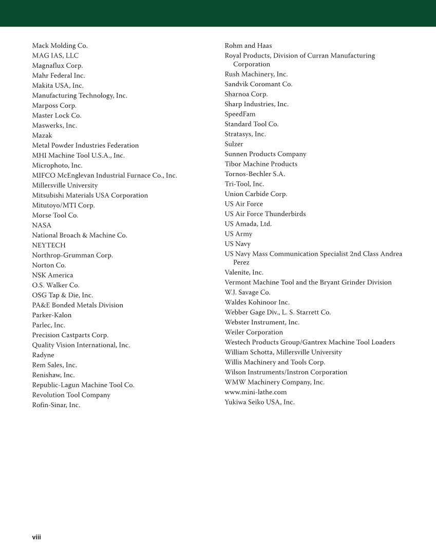 Machining Fundamentals, 10th Edition page viii