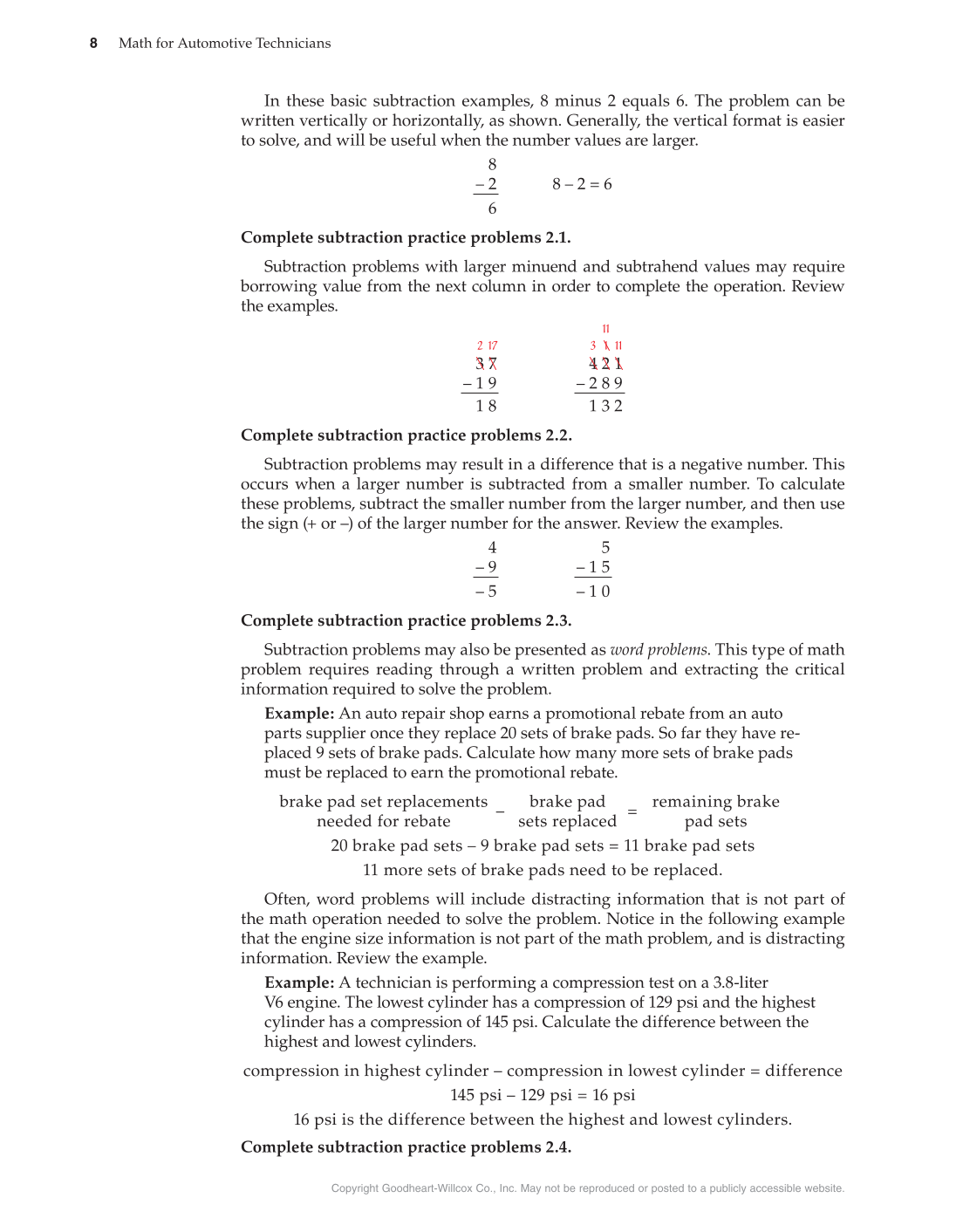 Math for Automotive Technicians, 1st Edition page 8