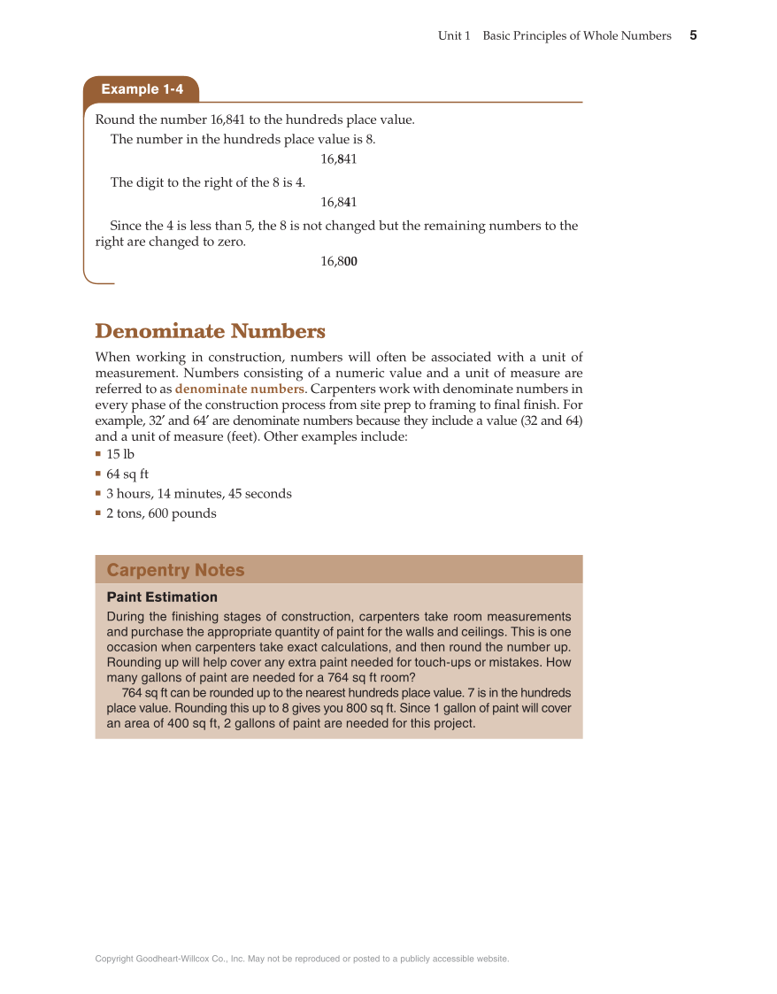 Math for Carpentry and Construction, 1st Edition page 5