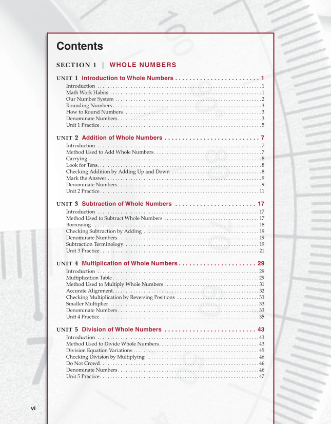 Math for Welders, 6th Edition page vi