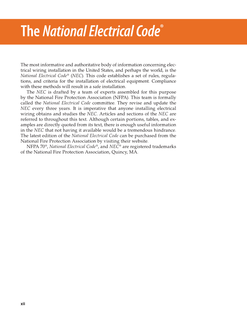 Modern Commercial Wiring, 8th Edition page xii