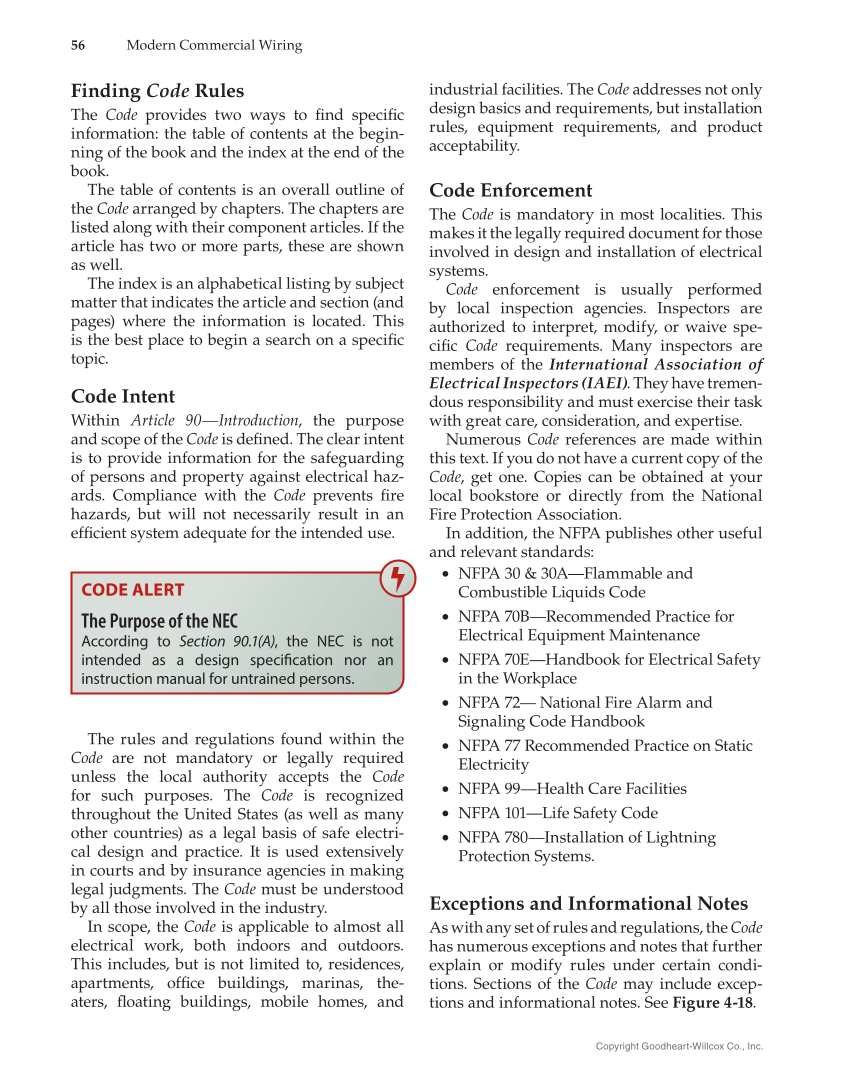 Modern Commercial Wiring, 8th Edition page 56