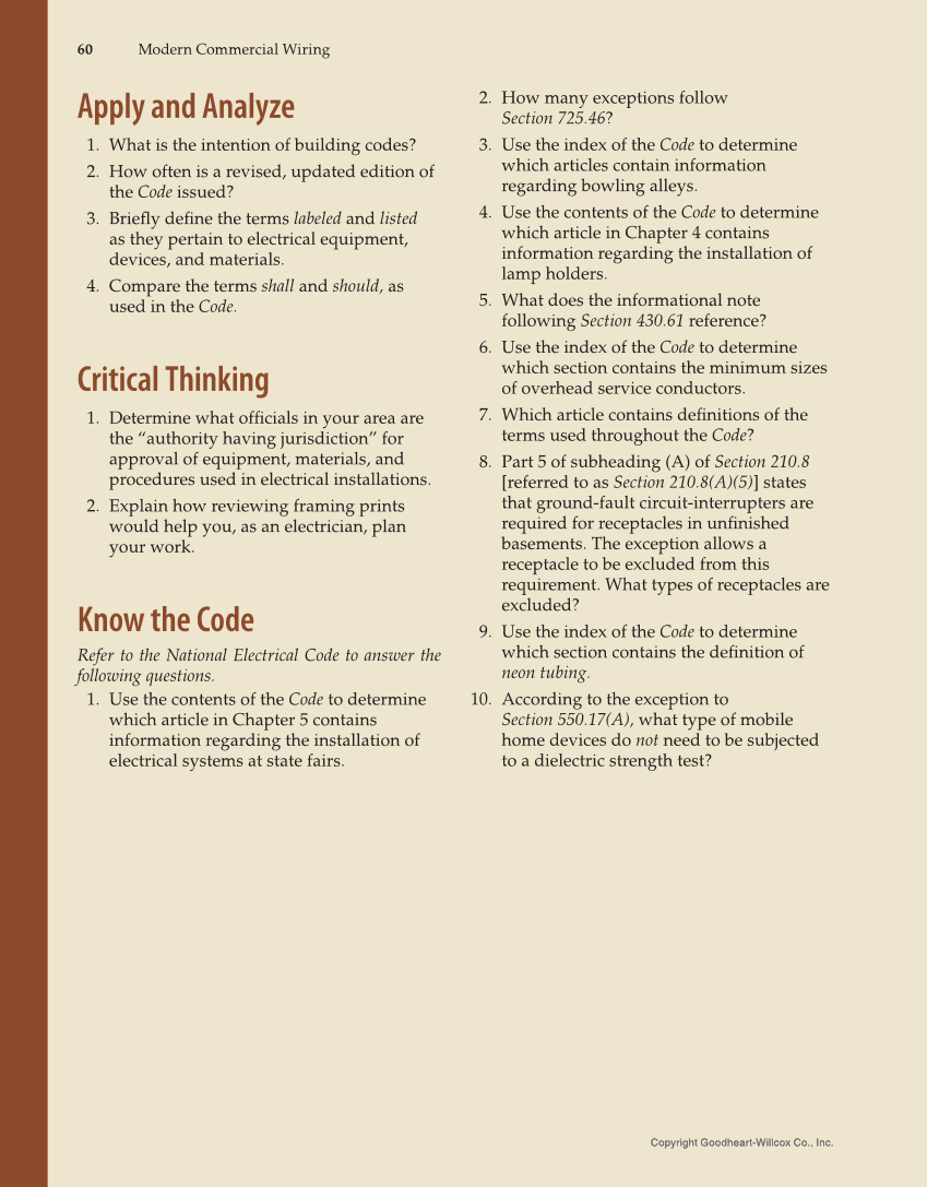 Modern Commercial Wiring, 8th Edition page 60