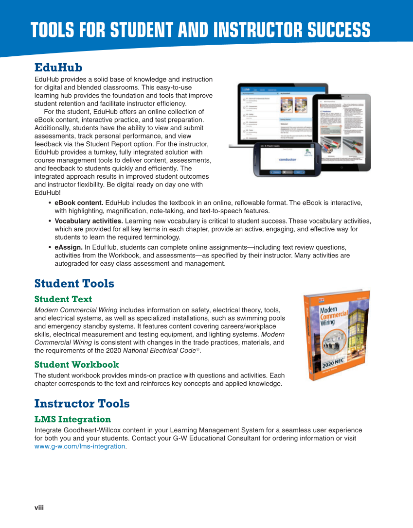 Modern Commercial Wiring, 8th Edition page viii