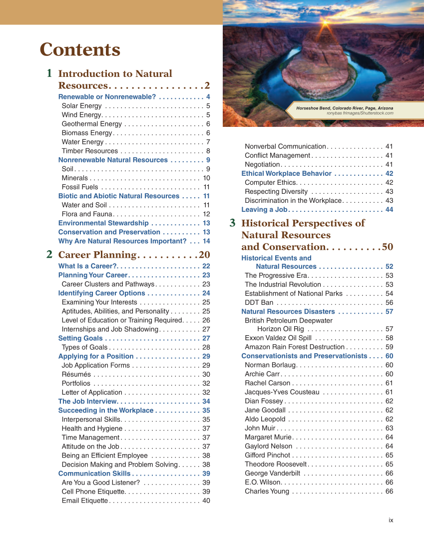 Natural Resources Systems, 1st Edition page ix