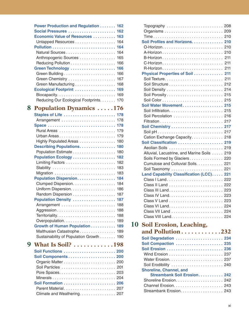 Natural Resources Systems, 1st Edition page xi