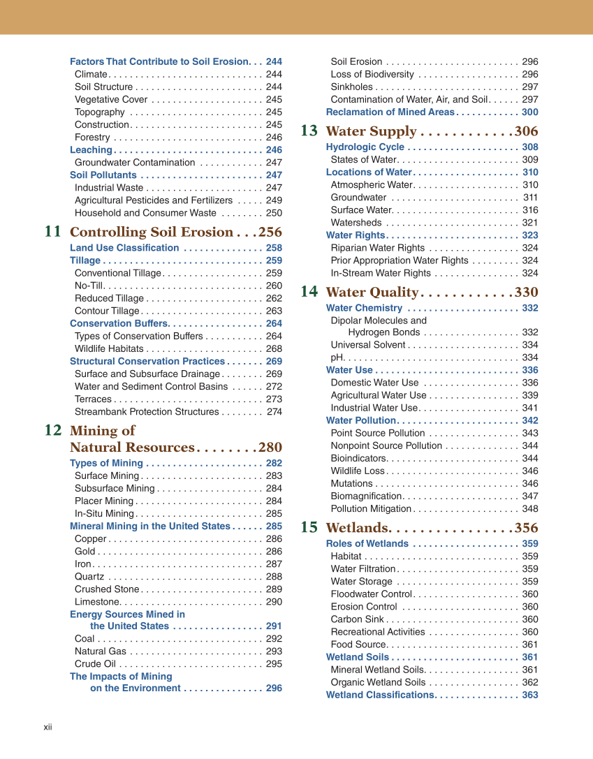 Natural Resources Systems, 1st Edition page xii