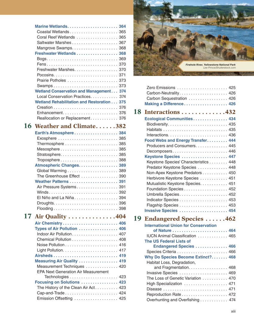 Natural Resources Systems, 1st Edition page xiii