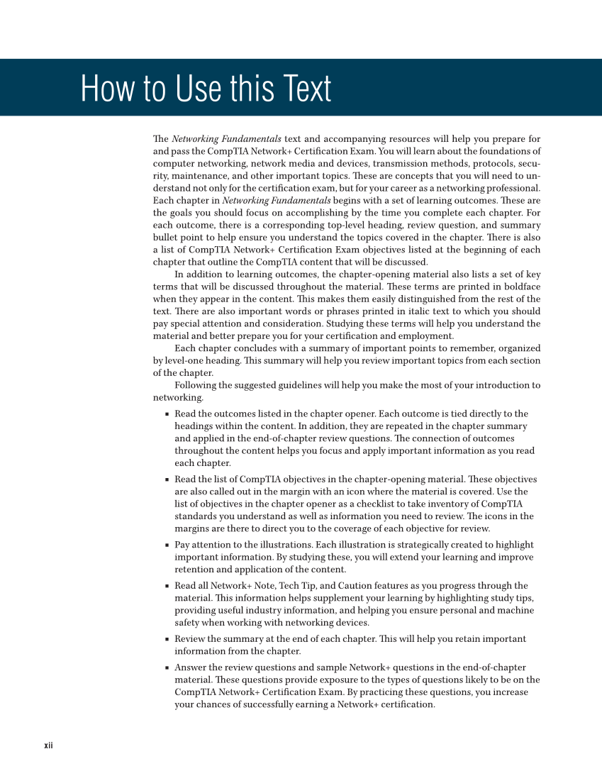 Networking Fundamentals, 3rd Edition page xii