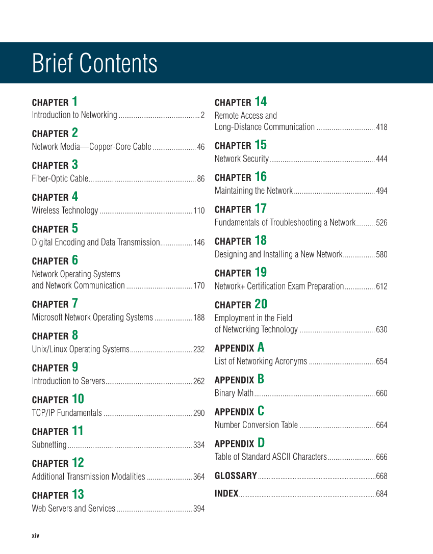 Networking Fundamentals, 3rd Edition page xiv