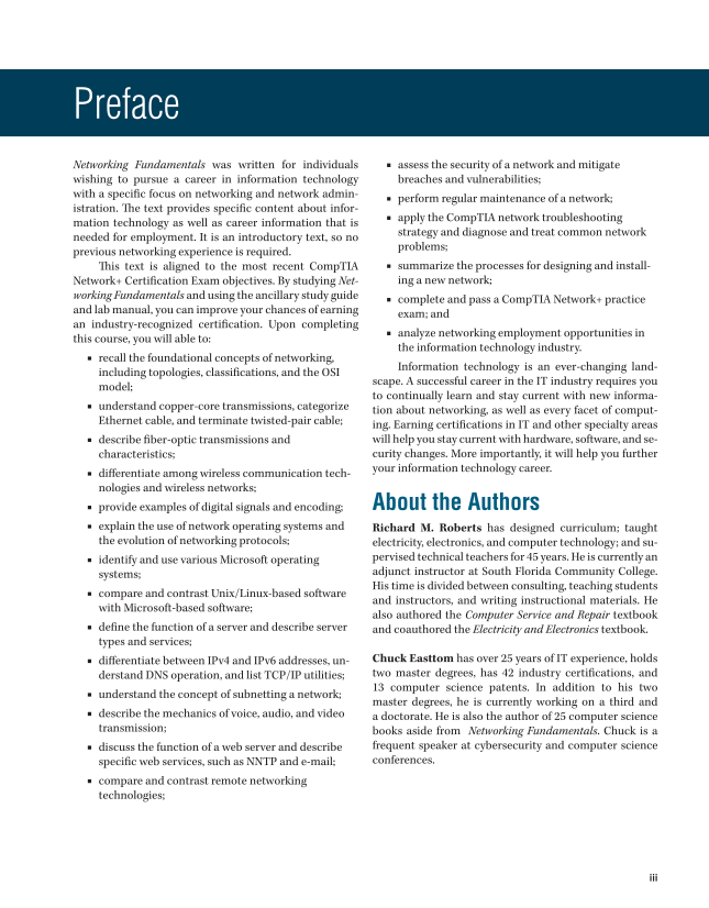 Networking Fundamentals, 3rd Edition page iii