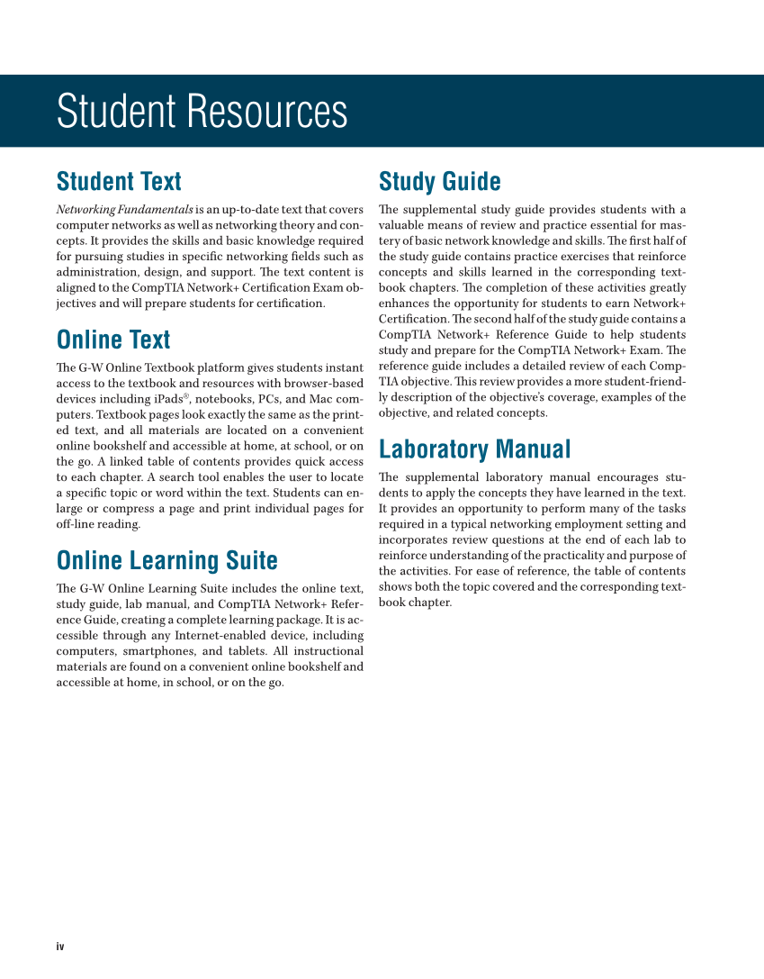 Networking Fundamentals, 3rd Edition page iv