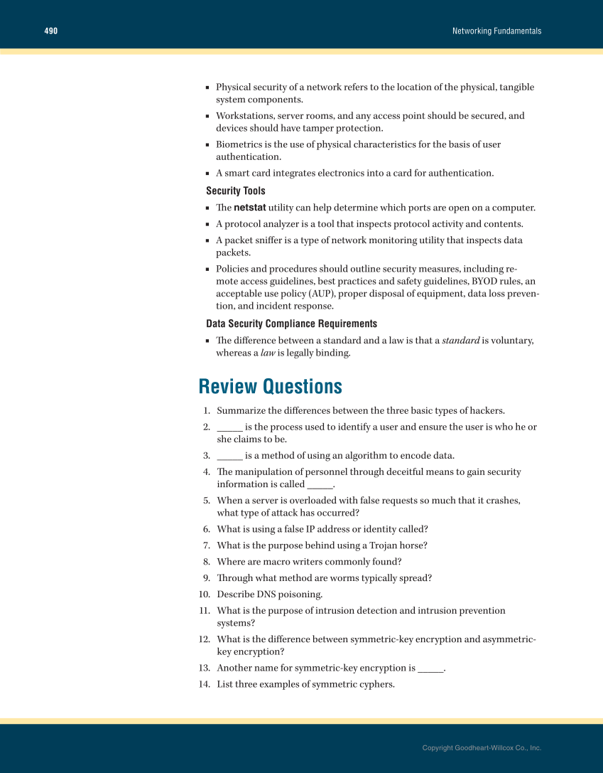 Networking Fundamentals, 3rd Edition page 490
