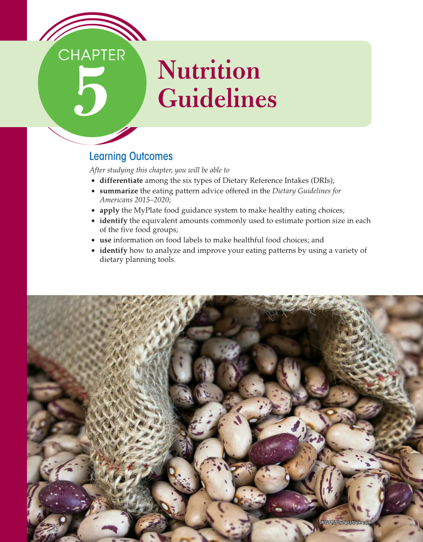 Nutrition & Wellness for Life, 5th Edition page 100