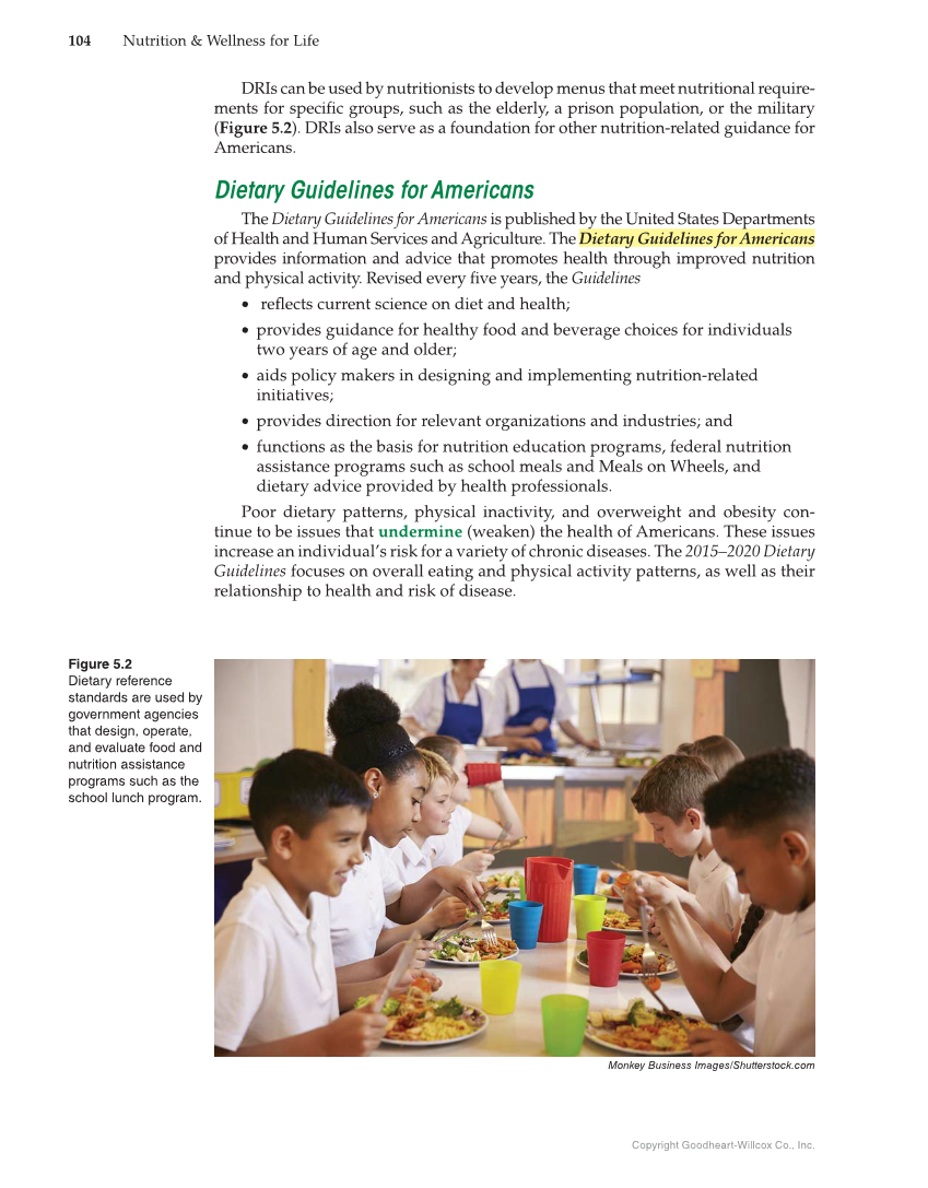 Nutrition & Wellness for Life, 5th Edition page 104