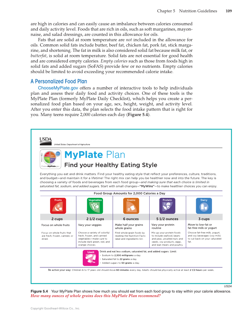 Nutrition & Wellness for Life, 5th Edition page 109