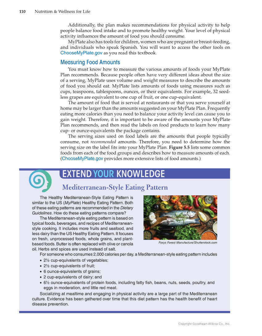 Nutrition & Wellness for Life, 5th Edition page 110