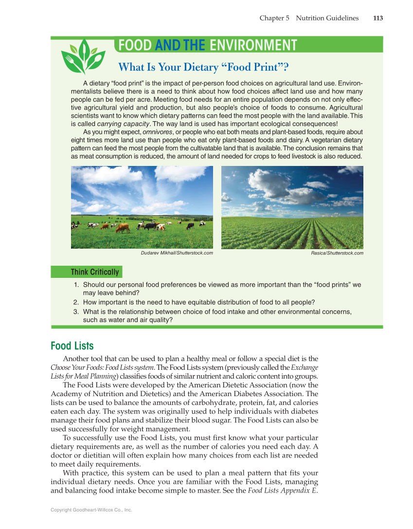 Nutrition & Wellness for Life, 5th Edition page 113