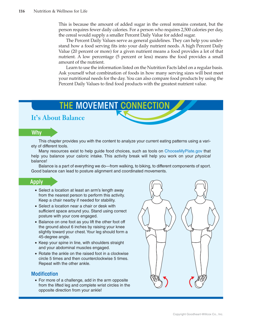 Nutrition & Wellness for Life, 5th Edition page 116