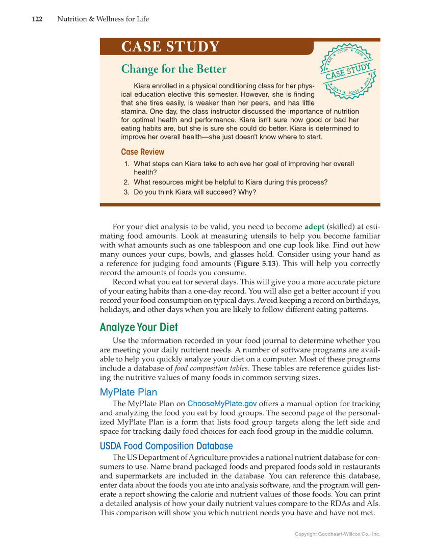 Nutrition & Wellness for Life, 5th Edition page 122