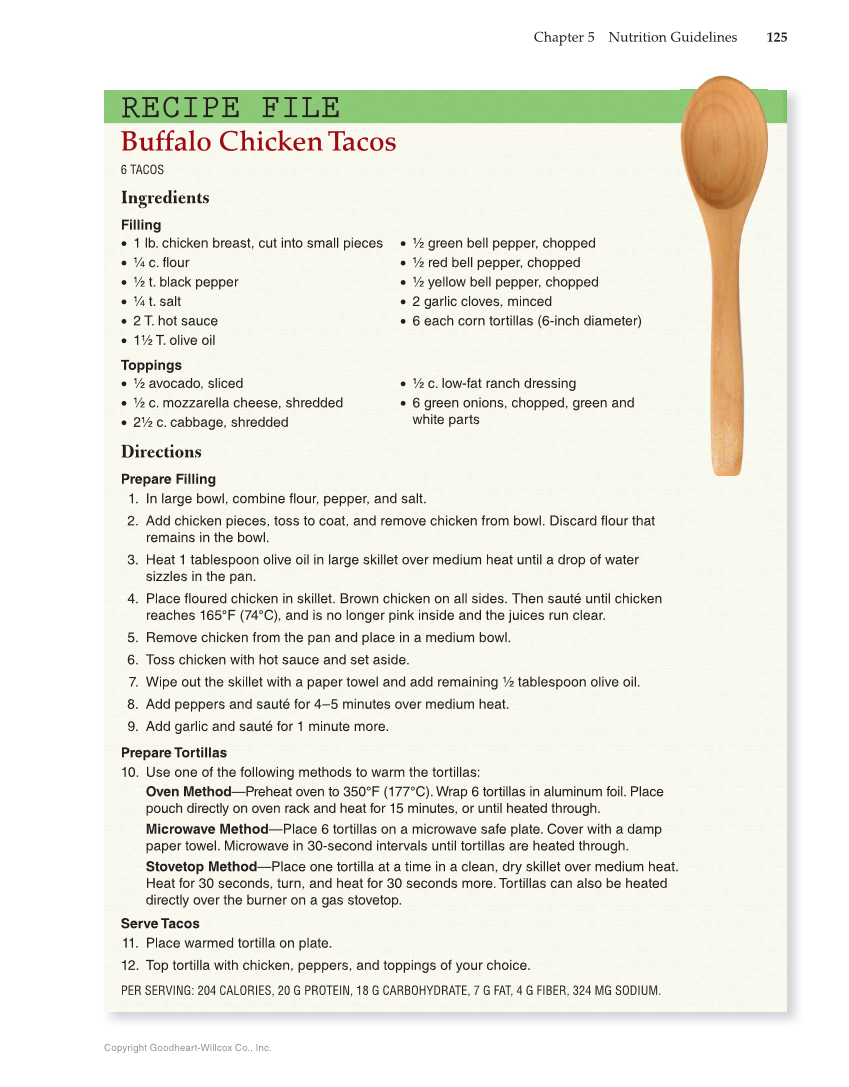 Nutrition & Wellness for Life, 5th Edition page 125