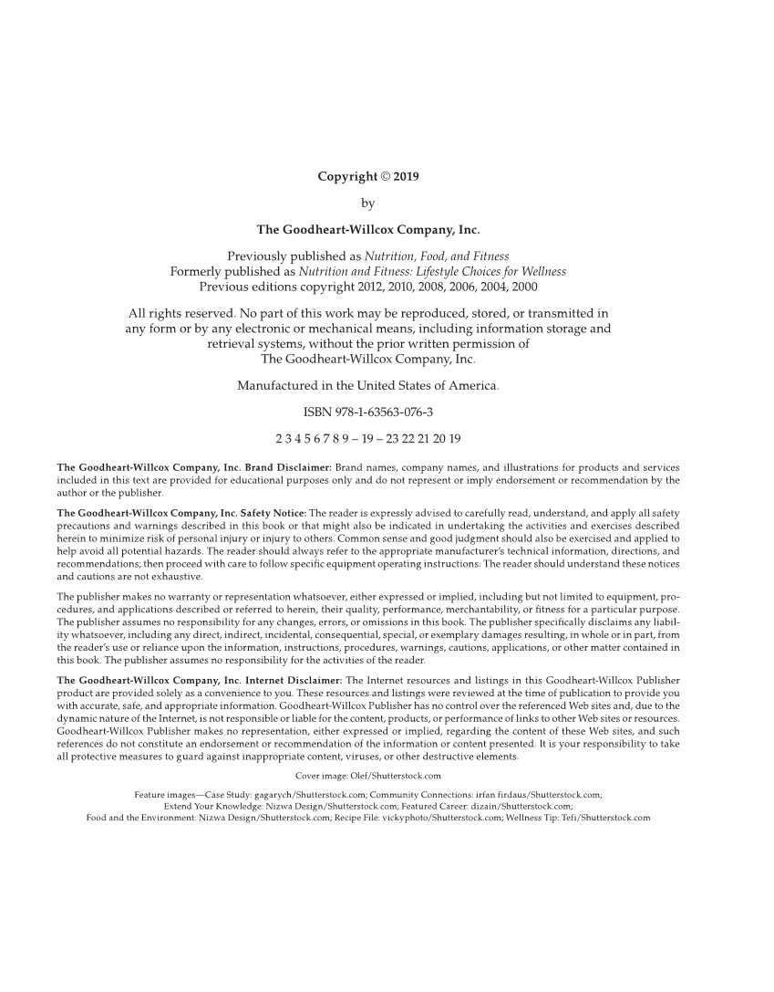 Nutrition & Wellness for Life, 5th Edition page ii